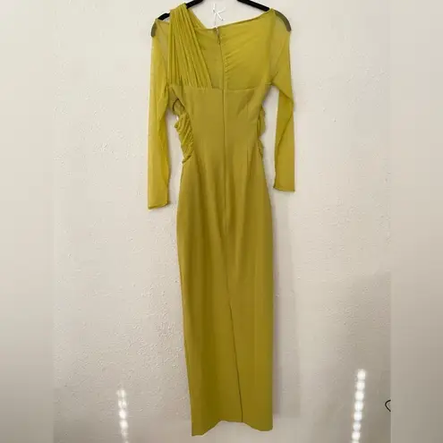 House Of CB  S D-DD 'Zahra' Chartreuse Plunge Maxi Dress maxi mustard yellow NWOT