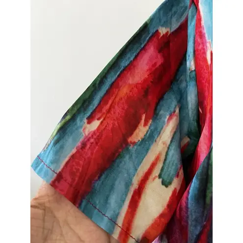 Women’s Watercolor Abstract Floral Lilypad Flower Floral Pull On Tunic Dress 2xl Size XXL