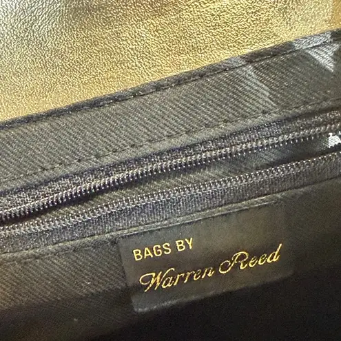 Vintage Warren Reed Gold Silver Handbag Basket Weave Crossbody Metallic Boho