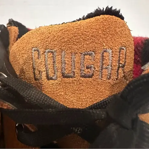 Cougar Totem Winter Waterproof Boots Women's 9M Tan Suede Insulated Plaid Warm Black Size 9