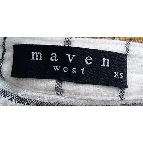 Maven West Striped Linen Blend Tunic Dress with Tassel Ties XS
