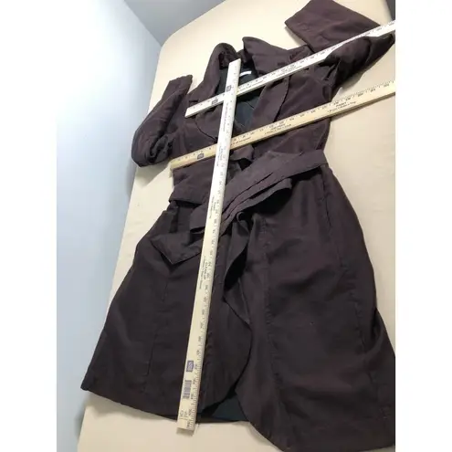 Sistè’s Made In Italy Pea Coat Purple SM Pocket Long Sleeve Open Wool Blended