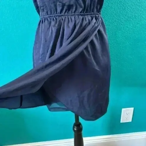 Lush Clothing Lush Vintage dark blue satin looking strapless dress in size xs