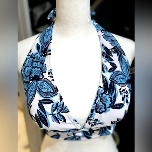 NWOT Women's Sporty Two Piece Swimsuit Halter Push Up Top w/ Shorts Size:Large Blue