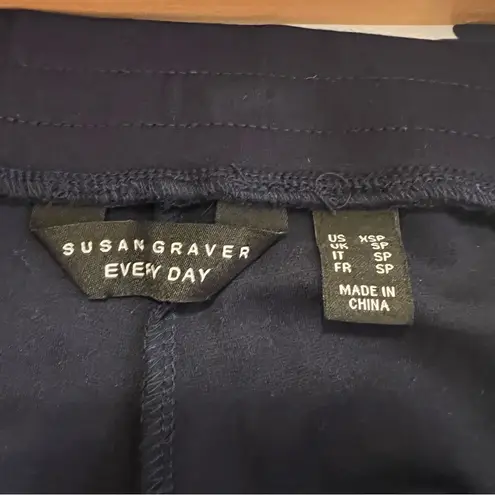 Susan Graver Everyday Legging Navy Blue Ankle Length XSP