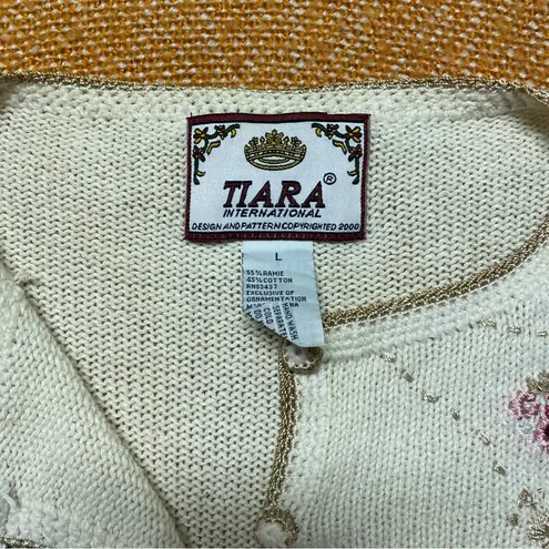 Vintage Floral Embroidered Sweater Size L