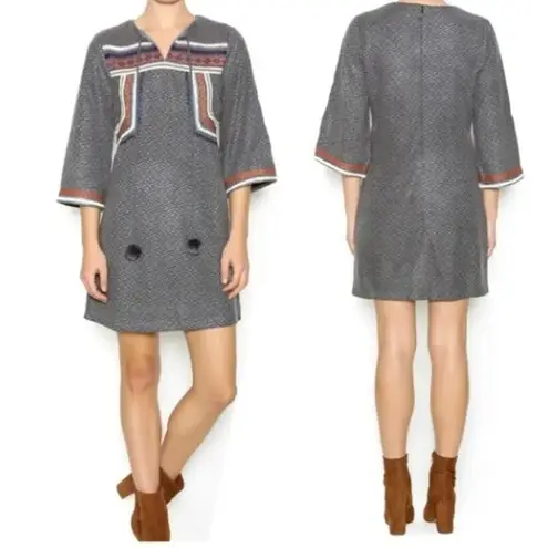Esley  Embroidered Knit Sweater Dress M