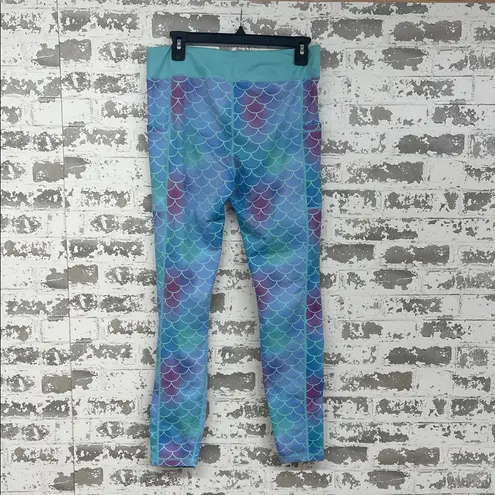 Constantly Varied Gear Aqua and Lavender Scale Pocket Leggings Size Large Blue