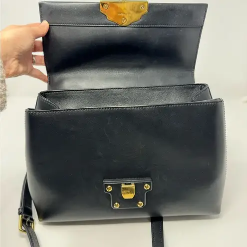 Dolce & Gabbana Lucia Black Leather Satchel – Studded Handle, Crossbody