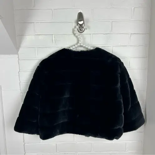Joseph Ribkoff Vintage Black Fur Cropped Jacket Size 8