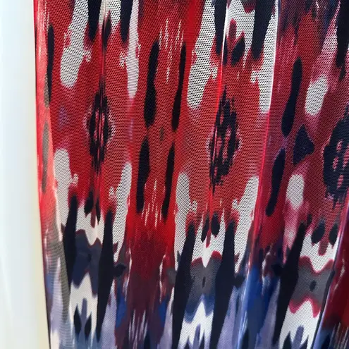 Carmen Marc Valvo Maxi Dress Watercolor Bohemian Sparkle Bead Plus Size 1X NWT