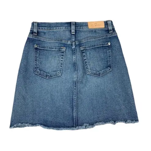 7 For All Mankind Seven  stretchy denim blue jean Mini A-Line Skirt 27