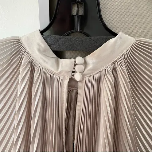 NWT L’IDEE Elite Pleated Maxi Gown Dress in Champagne Gold Size 8