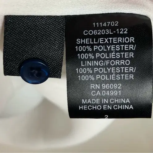 Hilary Radley sleeveless drawstring shift dress navy blue white cheetah - Size 2