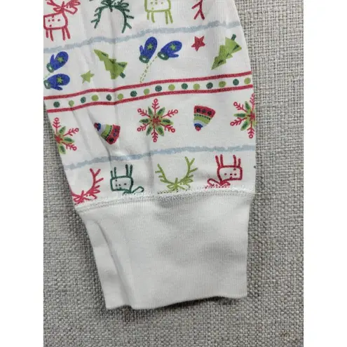 Hanna Andersson Womens Pajama Pants Size S White Christmas Print Organic Cotton