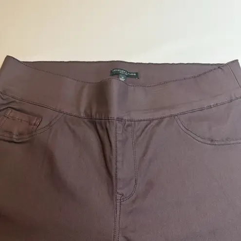 Signature Studio Women's Burgundy Trendy Faux Leather Legging Pants Size 1X #