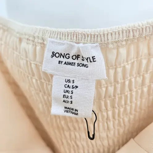 NWT Song of Style Strapless Smocked Romper Cream Size S