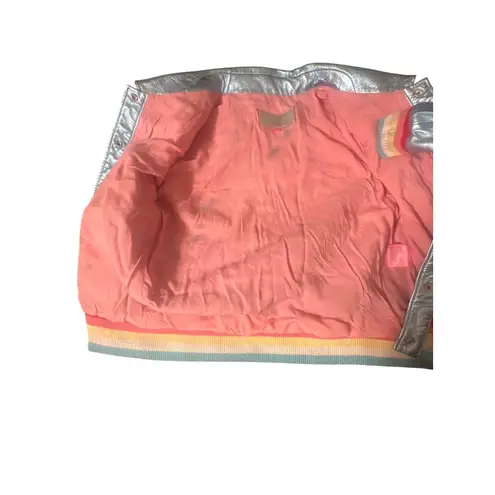 The Mighty Company Dover Jacket Lambs Leather Rainbow Silver Tone Size M READ Size M