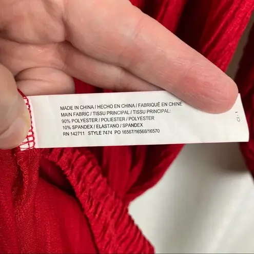 Eloquii Red Long Puff Sleeve Ribbed Shift Dress Sz.14/16