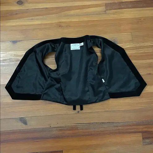 Eagle Eye Vintage 90s Holiday Evening Black Velvet Vest Womens Size Medium