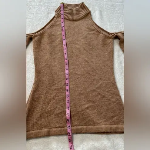 Jonathan Simkhai Loopy Yarn Cold Shoulder Pullover Tan Turtleneck Sweater - Image 13