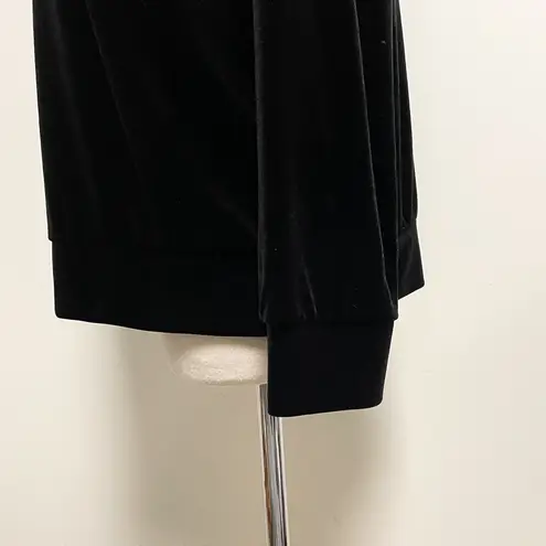 Bobeau Black Velvet Corset Tie V Neck 3/4 Sleeve Top NWT Large Stretch