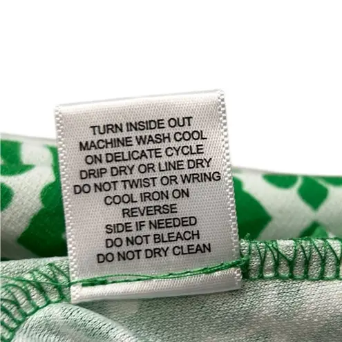 NWT Remi James NYC Women’s Green White Floral Print Wrap Long Sleeve Top Large