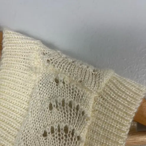 Vintage 1970s Rosanna chevron knit sweater vest size small READ cream pink green