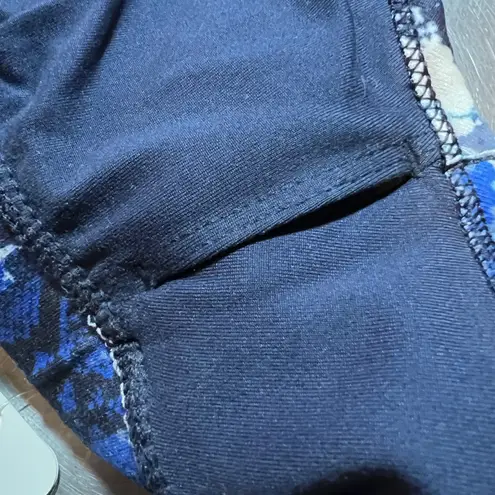 Splendid  Studio To Street Blue Snakeskin Print Lace Up Back Sports Bra XS New