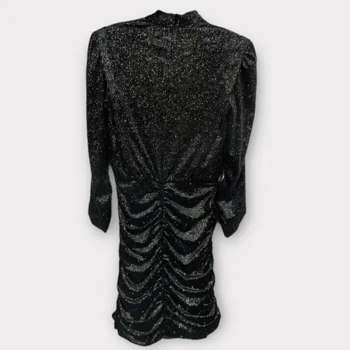 Rebecca Vallance Moon River Metallic Velvet Minidress Women's 2 Black NWT