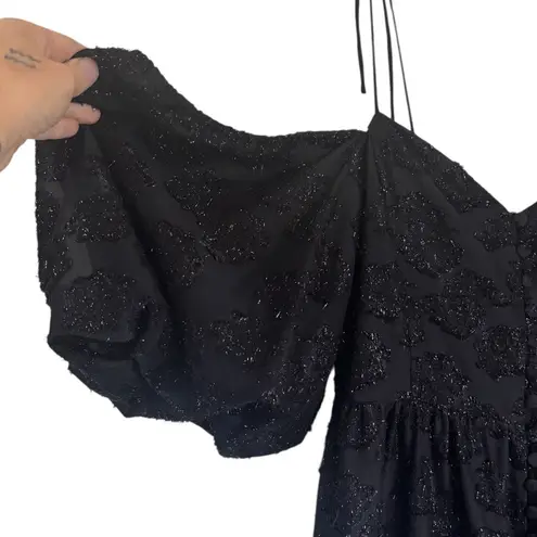 Hofmann Copenhagen Angele black dress Sz 2 Sheer Empire Button Whimsigoth Witch