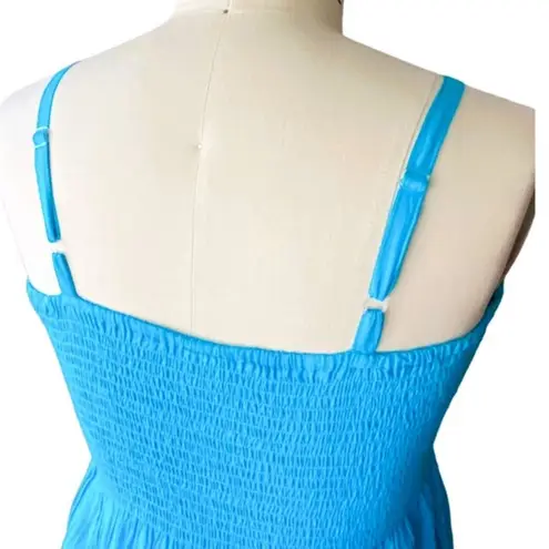 Shoreline Blue Boho Tube Top Bodice Bohemian Maxi Sundress ~ Women's Size L / XL