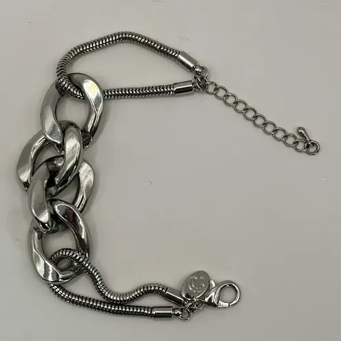 Charming Charlie  Silver Chunky Link Snake Chain Bracelet with Lobster Clasp Adj.