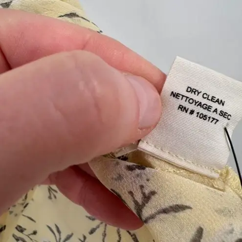 Ulla Johnson Women's Silk Blouse Floral Rooney Acacia Ruffle Yellow Size 0 XS