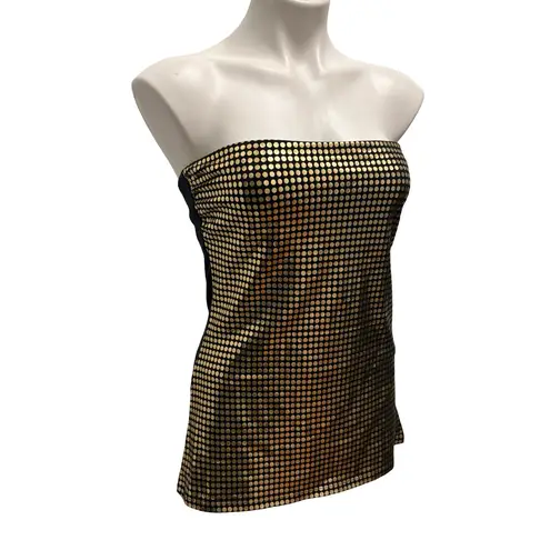 EXPRESS NWT, Vtg Y2K  'Sexy Basic Tube' Top With Gold Metallic Dots - Sz S
