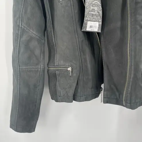 Affliction Leather Jacket Women's Small NWT #99 Livestock Biker MMA Cross Zipper