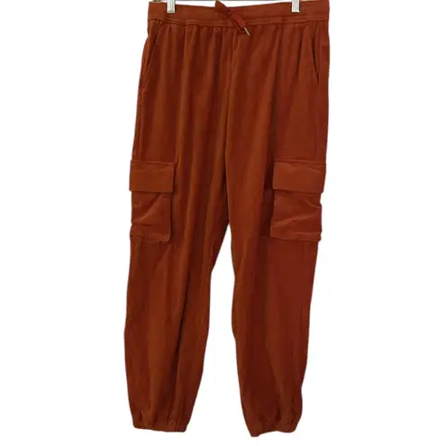 Halara Rust Orange Pocket Corduroy Casual Cargo Joggers Size Large NEW WITH TAGS