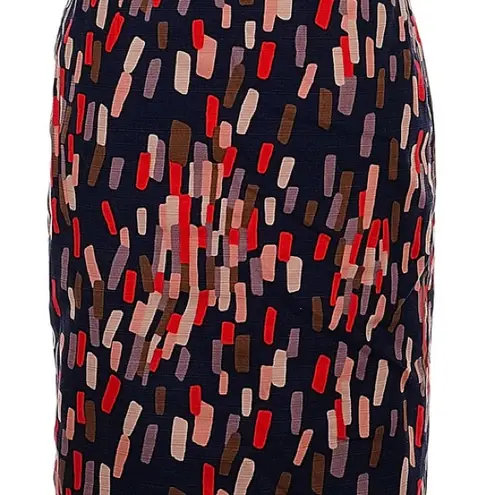 Boden Confetti Navy Colorful Multicolor Pencil Skirt | US 8L Blue Size undefined