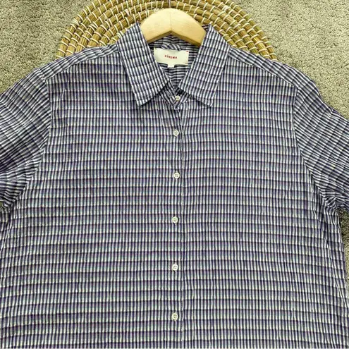 XiRENA Women’s Dawson Crinkled Button Down Shirt Longsleeve in Plaid Purple XS