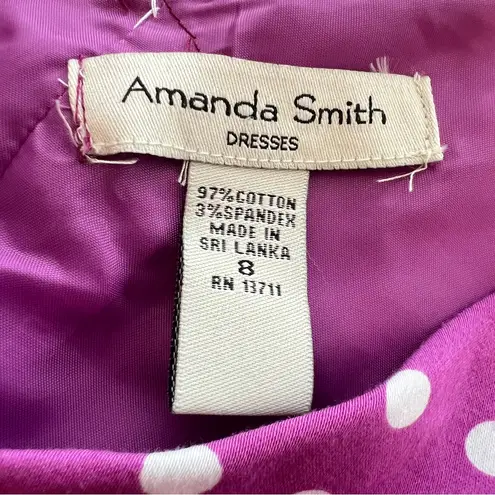 Amanda Smith  Vivid Purple Midi Dress with White Dots