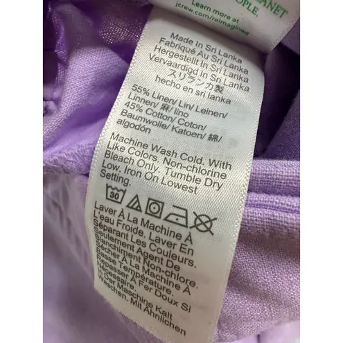 J. Crew Factory Sailor Pant Women 8 Linen Cotton Blend Ankle Lightweight Purple