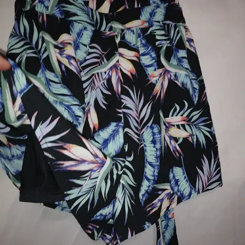 Divided  8 Black Blue Pinafore Wrap Dress