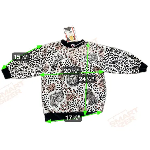 NWT True Vintage East River Clothing Co. Glitter Animal Print Sweatshirt Medium Black