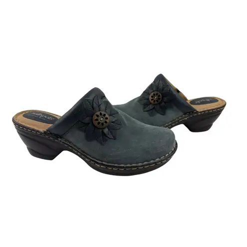 *Softspots Lara Clogs Womens Size 9.5W Gray Suede Leather Comfort Casual Boho