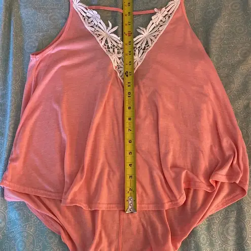 YA Los Angeles V-neck floral trim tank top