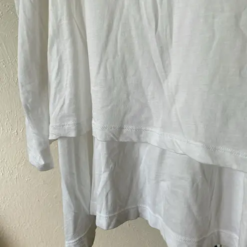 DemyLee New York 100% Pima cotton made in Peru layered white tissue thin tee Size M