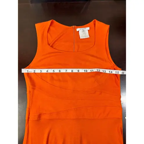 Givenchy Orange Viscose Silk Blend Sleeveless Sheath Dress Medium Resortwear