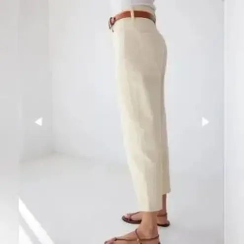 AYR Jeans Women 33 Cream The Beat Drop Barrel Leg Straw Hat Coastal Quiet Luxury