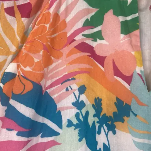 Boston Proper Abstract Forest Tiered Shift Dress Size M Resort Tropical Vacation