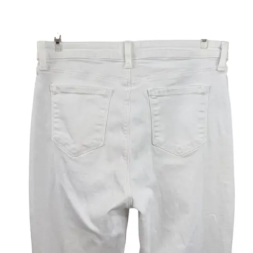 L'Agence L’Agence Women’s White Flare Jeans Size 31 High Rise Stretch Denim